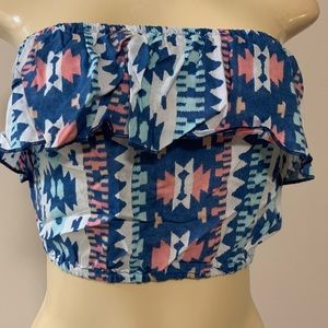 Hollister ruffle tube top.